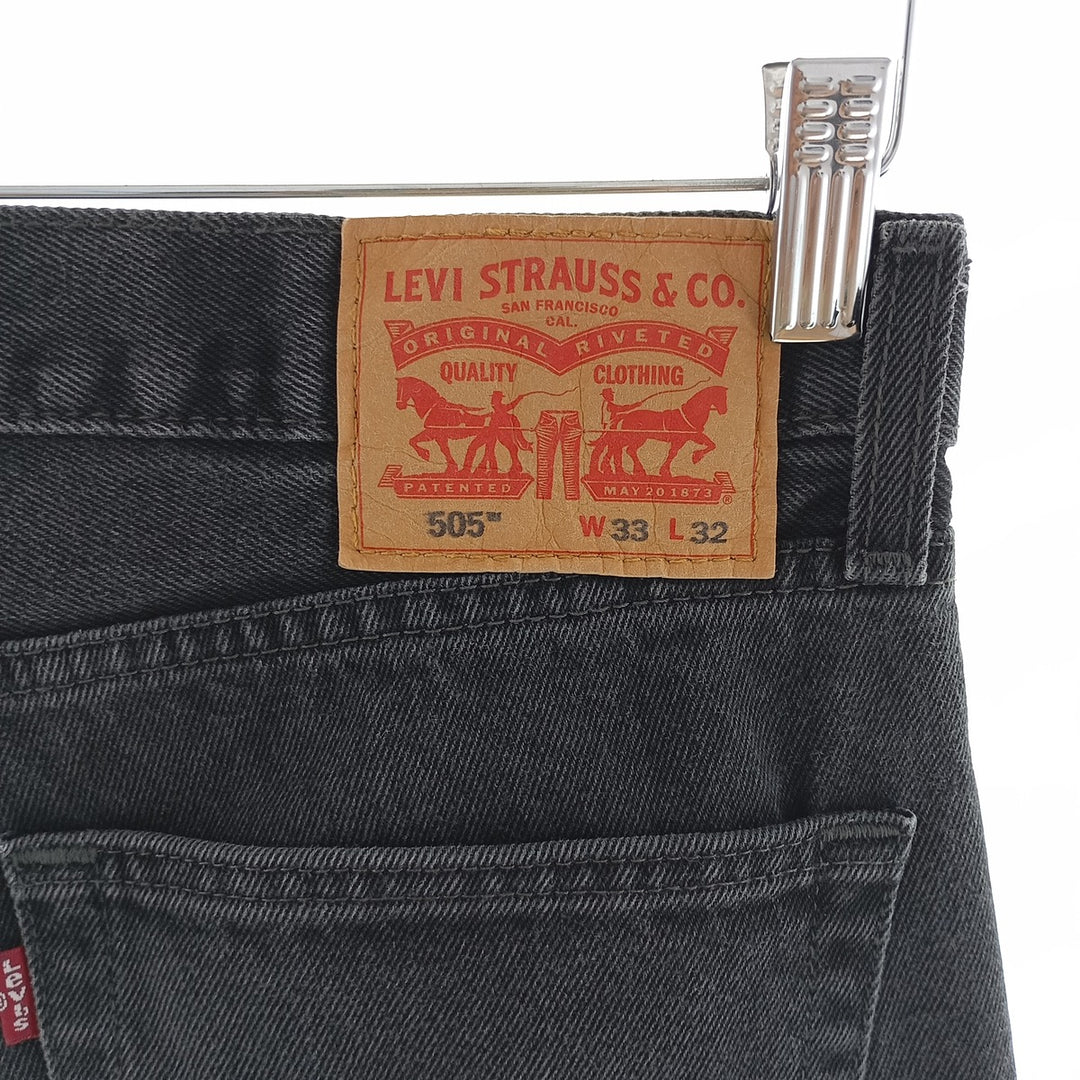 Levi's 505 Black Denim Tapered Denim Pants Men's W33 equivalent / eaa404600