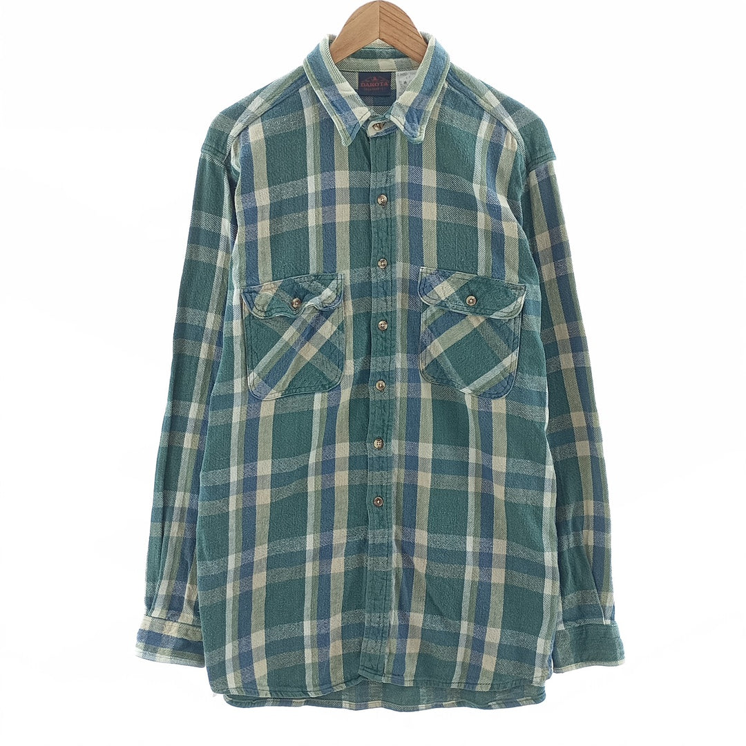 90'S Dakota DAKOTA Long Sleeve Heavy Flannel Check Shirt Men's L Size Vintage /eaa404613