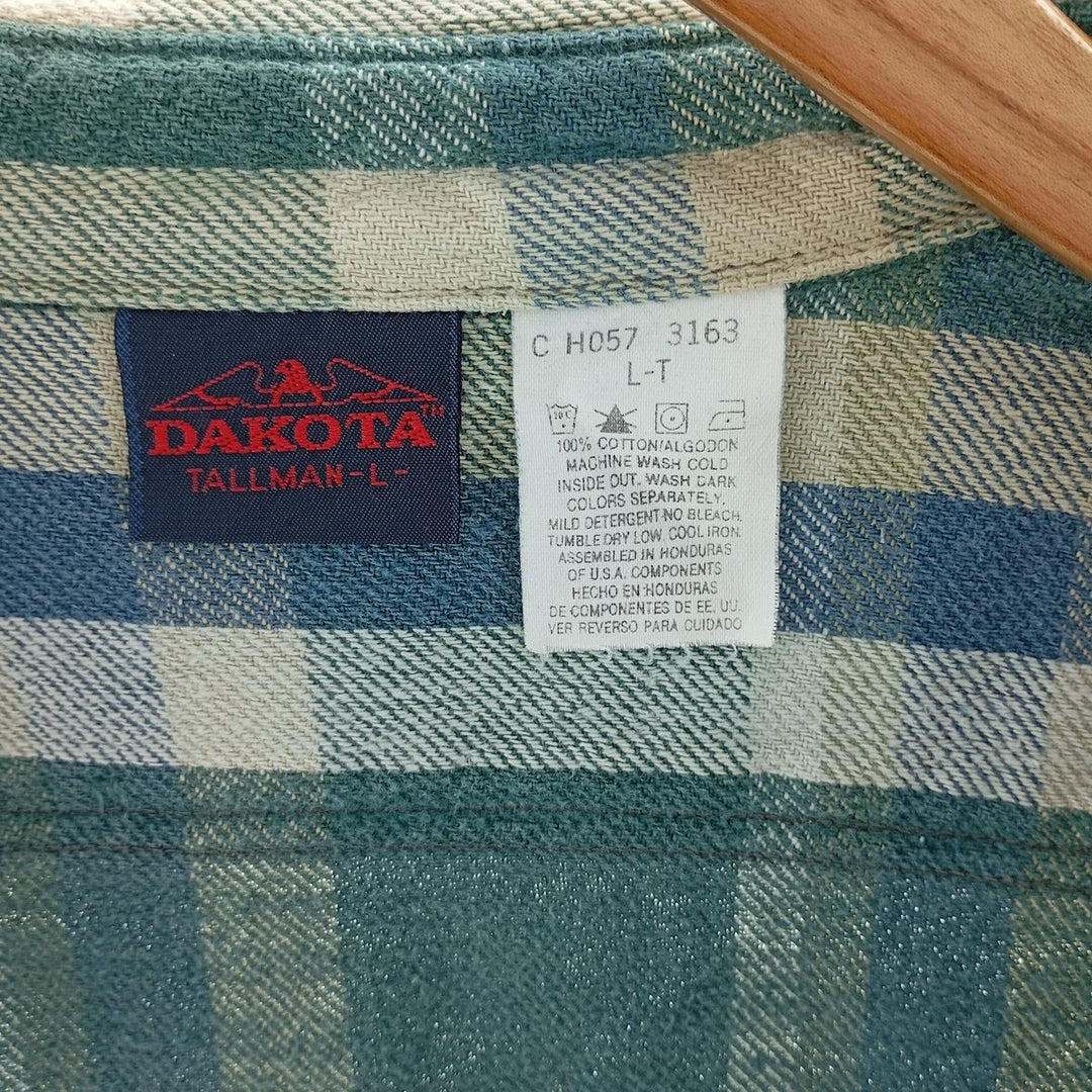 90'S Dakota DAKOTA Long Sleeve Heavy Flannel Check Shirt Men's L Size Vintage /eaa404613