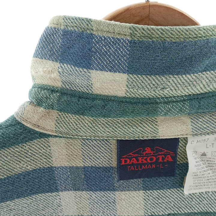 90'S Dakota DAKOTA Long Sleeve Heavy Flannel Check Shirt Men's L Size Vintage /eaa404613