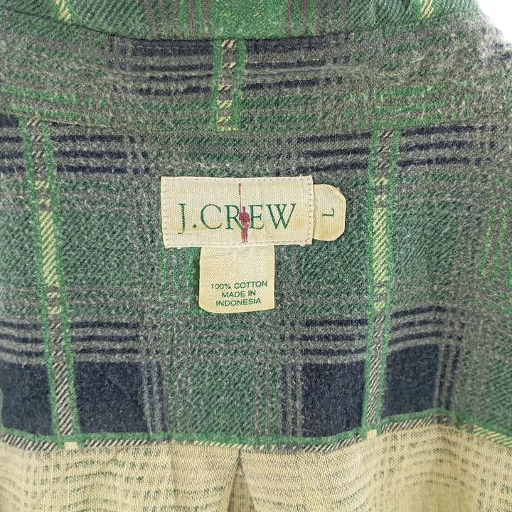 90'S J.Crew long sleeve printed flannel check shirt, men's size L, vintage / eaa404635