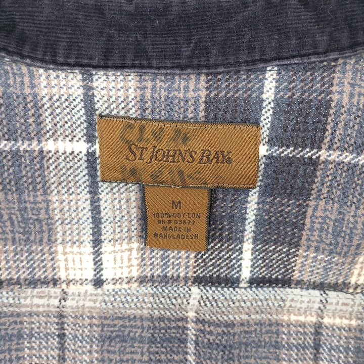 90s~00'S ST JOHN'S BAY ombre check long sleeve heavy flannel check shirt men's M size /eaa404645