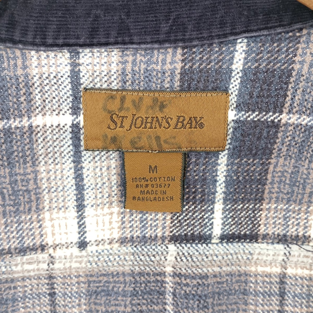 90s~00'S ST JOHN'S BAY ombre check long sleeve heavy flannel check shirt men's M size /eaa404645