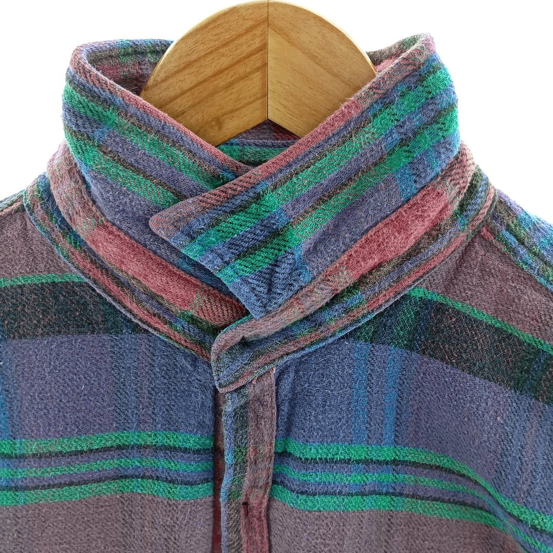 90'S Five Brother Long Sleeve Flannel Check Shirt Men's XL Vintage unclear blue type Vintage Second Hand