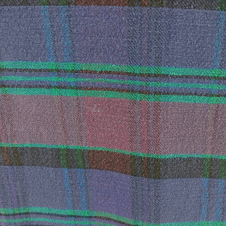 90'S Five Brother Long Sleeve Flannel Check Shirt Men's XL Vintage unclear blue type Vintage Second Hand