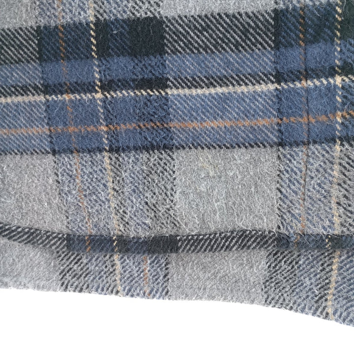 St. John's Bay Men's Long Sleeve Heavy Flannel Check Shirt (Size XL) cotton gray type Vintage Second Hand