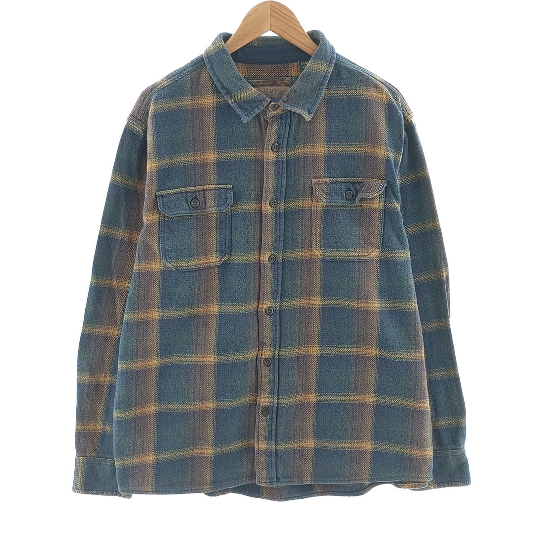 ORVIS Long Sleeve Heavy Flannel Check Shirt Men's XXL / eaa404686