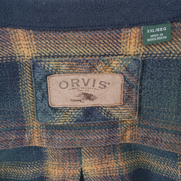 ORVIS Long Sleeve Heavy Flannel Check Shirt Men's XXL / eaa404686