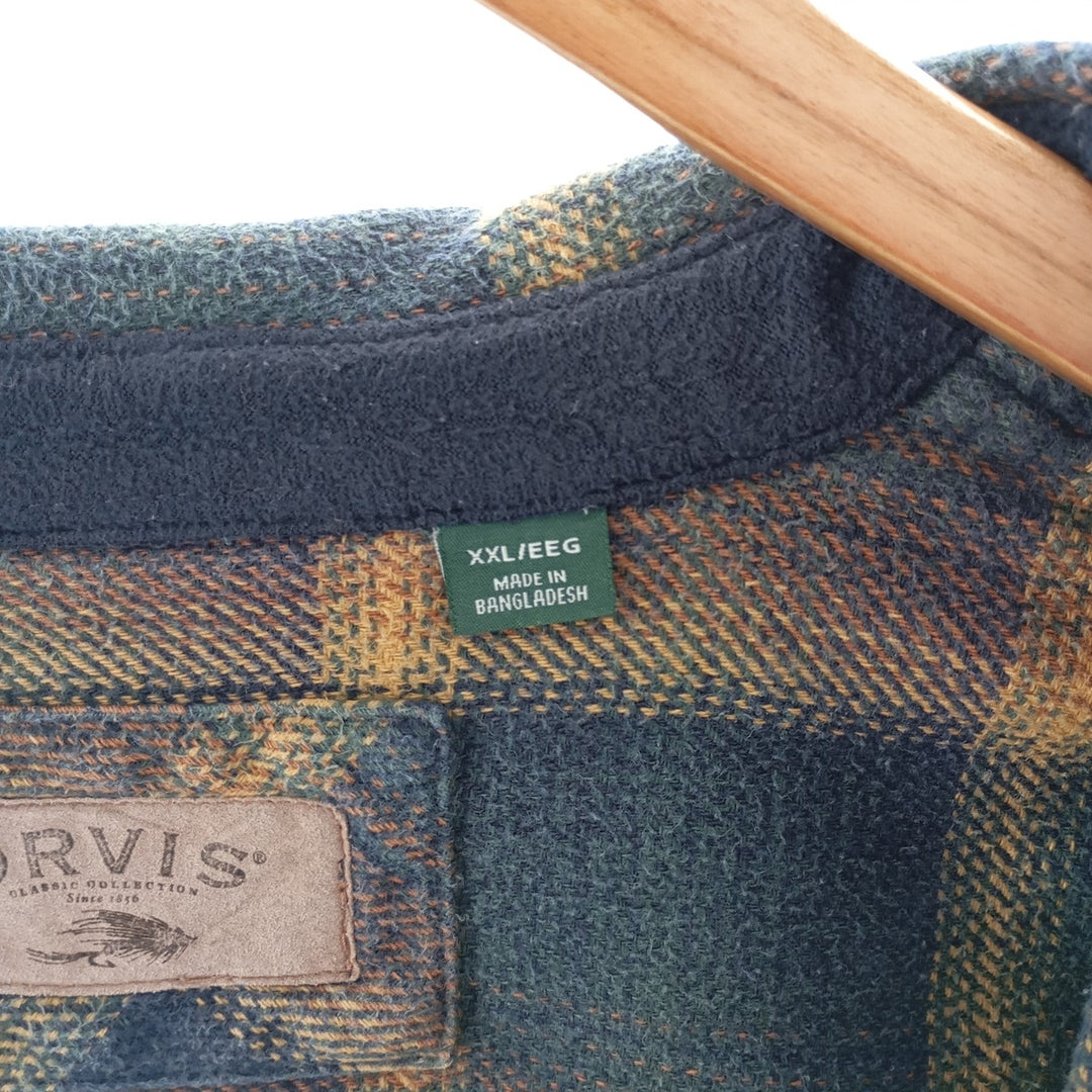 ORVIS Long Sleeve Heavy Flannel Check Shirt Men's XXL / eaa404686