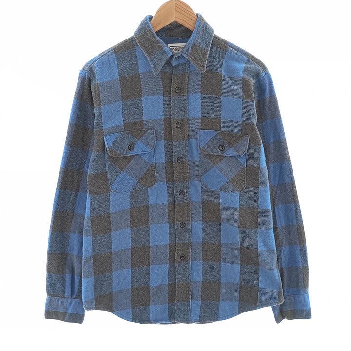 70s-80'S Five Brother Buffalo Check Long Sleeve Flannel Check Shirt Made in USA Men's M Size Vintage /eaa404687