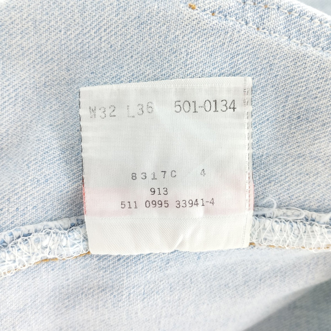 90'S Levi's 501-0134 Straight Denim Pants Made in USA Men's W30 Vintage cotton blue type Vintage Second Hand