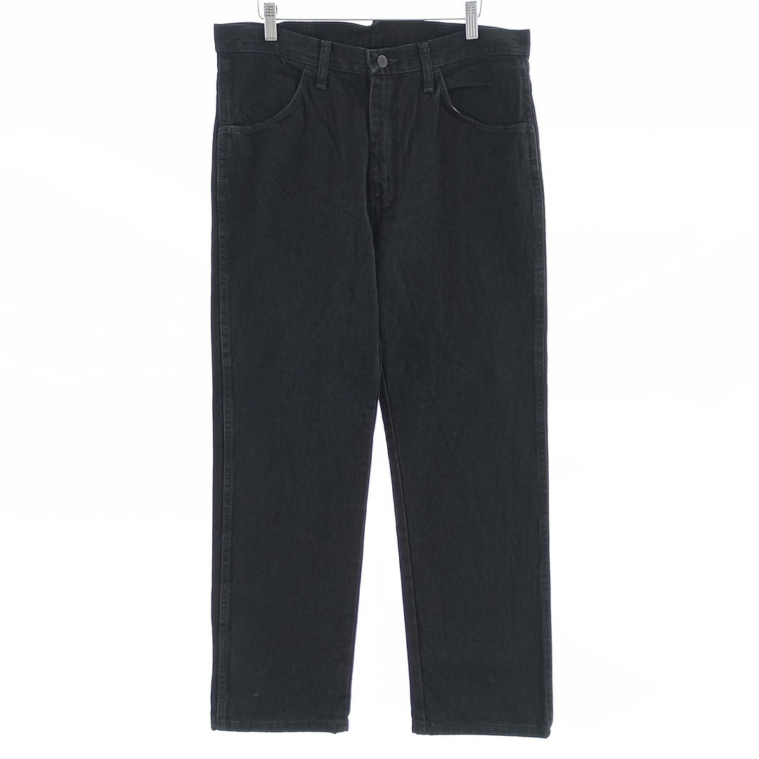 Rustler Black Denim Straight Denim Pants for Men, W34 equivalent cotton black type Vintage Second Hand