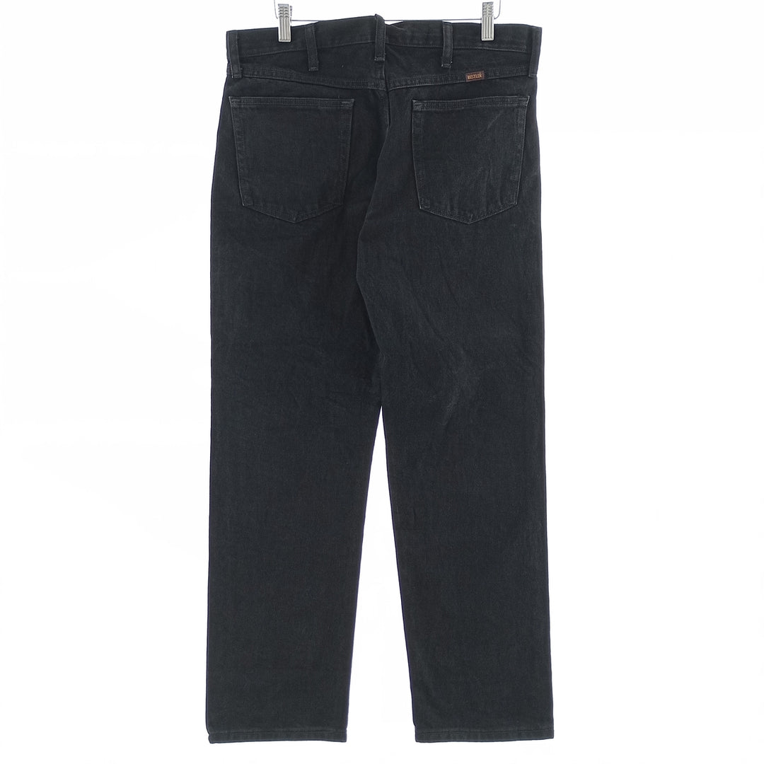 Rustler Black Denim Straight Denim Pants for Men, W34 equivalent cotton black type Vintage Second Hand