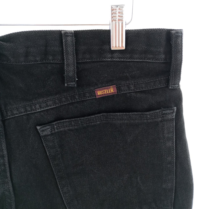 Rustler Black Denim Straight Denim Pants for Men, W34 equivalent cotton black type Vintage Second Hand