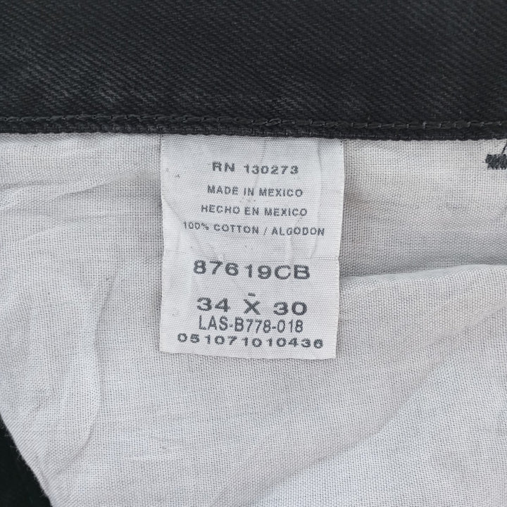 Rustler Black Denim Straight Denim Pants for Men, W34 equivalent cotton black type Vintage Second Hand