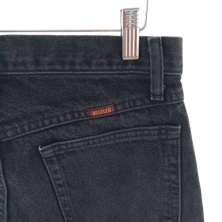 Rustler Black Denim Straight Denim Pants for Men, W30 equivalent cotton black type Vintage Second Hand