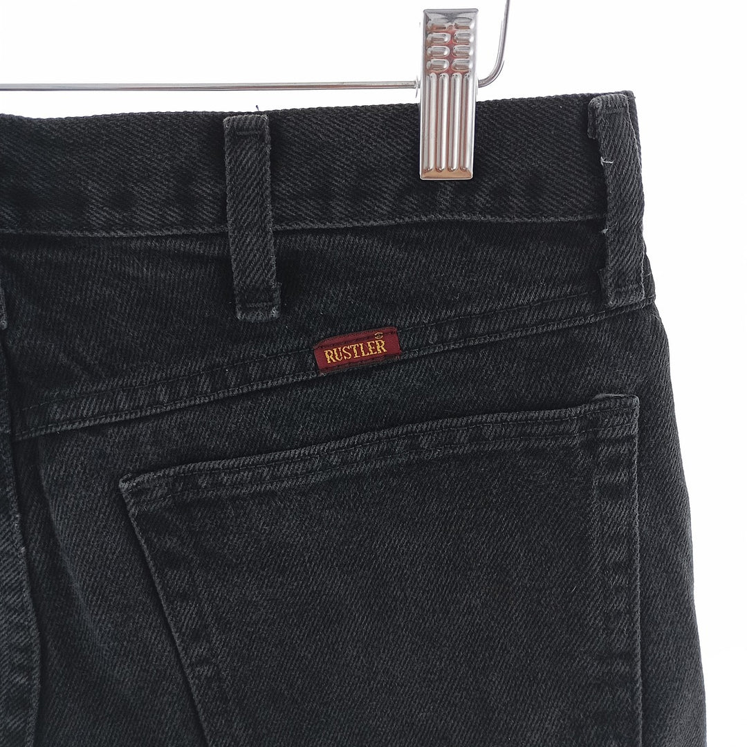 Rustler Black Denim Straight Denim Pants for Men, W31 equivalent cotton black type Vintage Second Hand