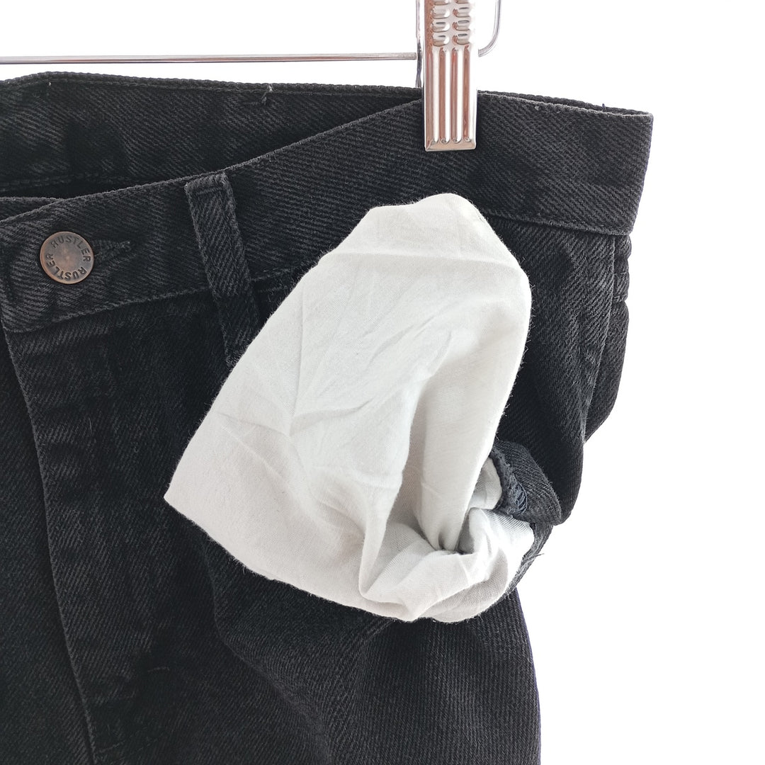 Rustler Black Denim Straight Denim Pants for Men, W31 equivalent cotton black type Vintage Second Hand
