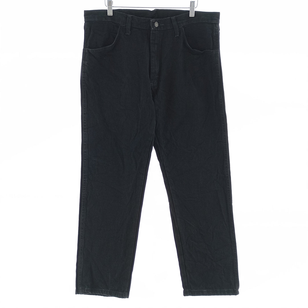 Rustler Black Denim Straight Denim Pants for Men, W35 equivalent cotton black type Vintage Second Hand