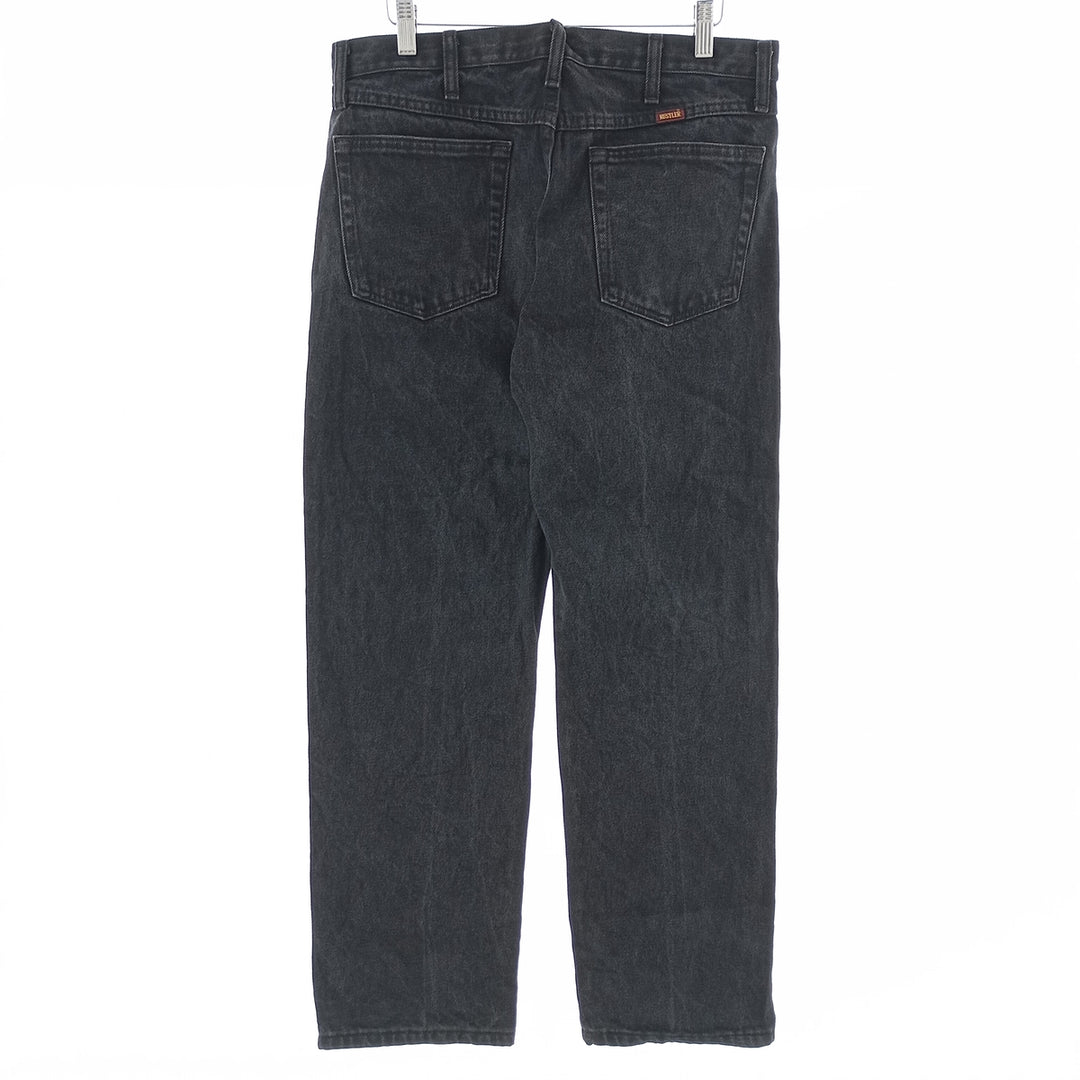 Rustler Black Denim Straight Denim Pants for Men, W34 equivalent cotton black type Vintage Second Hand