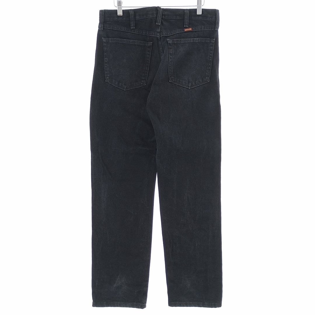 Rustler Black Denim Straight Denim Pants for Men, W32 equivalent cotton black type Vintage Second Hand
