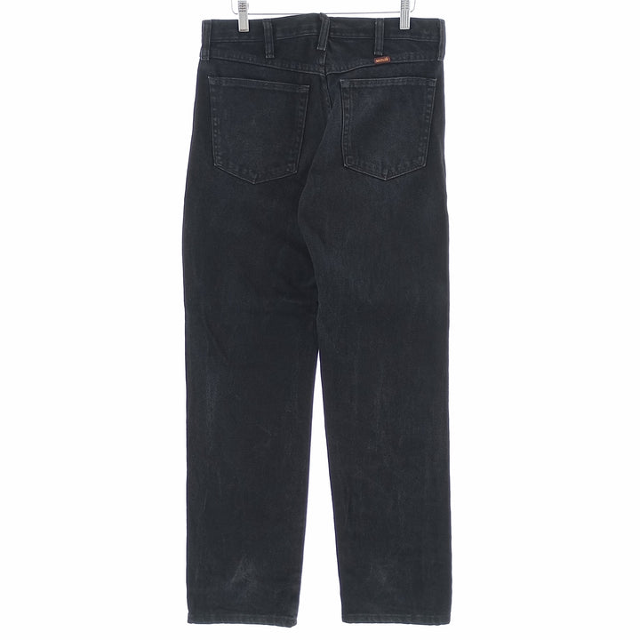 Rustler Black Denim Straight Denim Pants for Men, W32 equivalent cotton black type Vintage Second Hand
