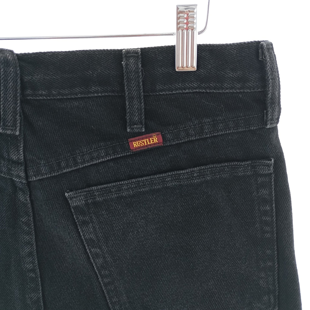 Rustler Black Denim Straight Denim Pants for Men, W32 equivalent cotton black type Vintage Second Hand