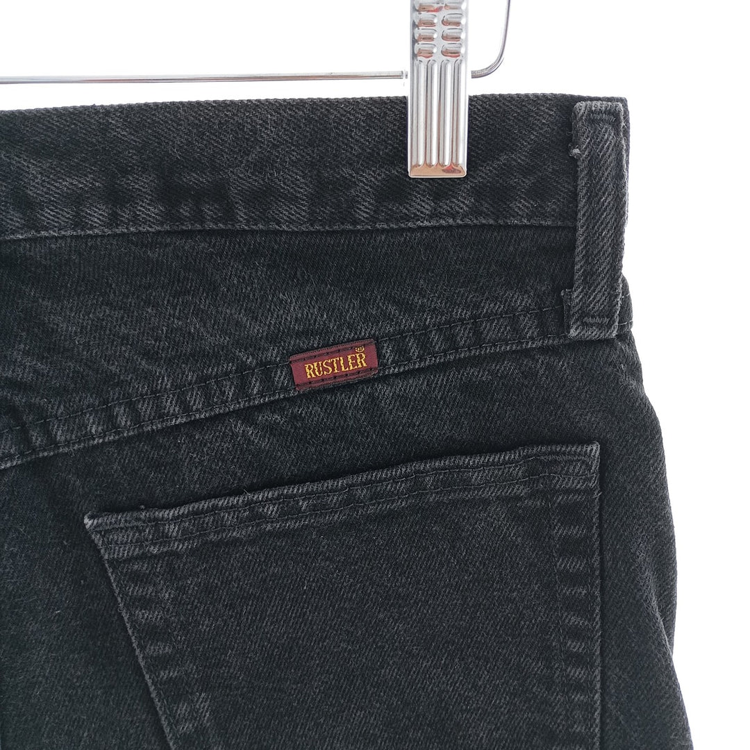 Rustler Black Denim Straight Denim Pants for Men, W30 equivalent cotton black type Vintage Second Hand