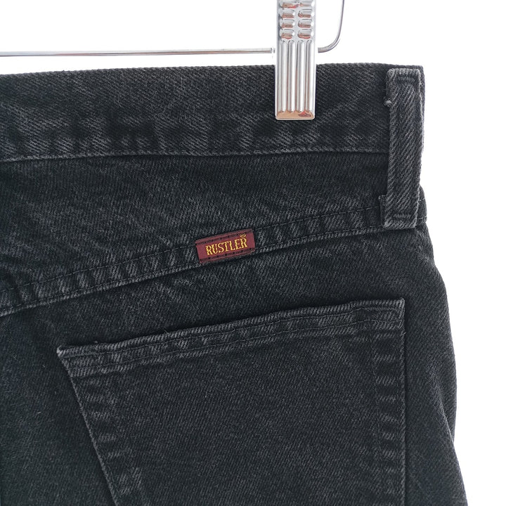 Rustler Black Denim Straight Denim Pants for Men, W30 equivalent cotton black type Vintage Second Hand