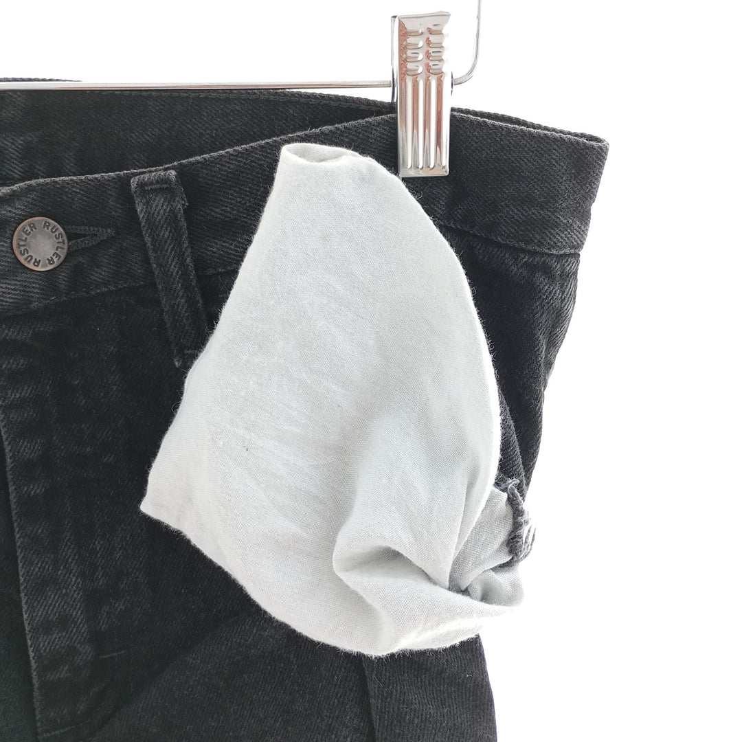 Rustler Black Denim Straight Denim Pants for Men, W30 equivalent cotton black type Vintage Second Hand