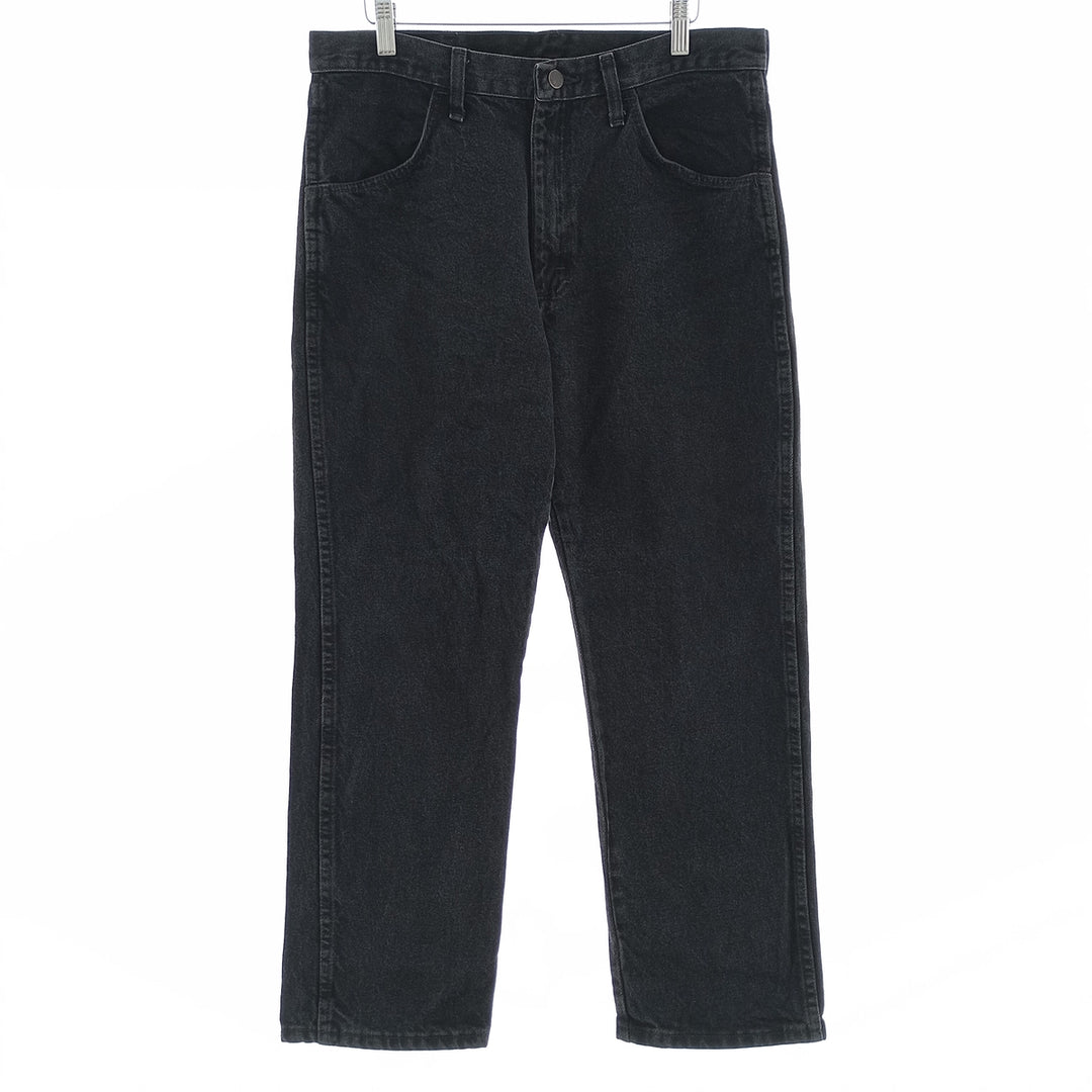Rustler Black Denim Straight Denim Pants for Men, W34 equivalent cotton black type Vintage Second Hand
