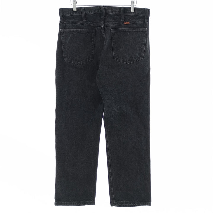 Rustler Black Denim Straight Denim Pants for Men, W34 equivalent cotton black type Vintage Second Hand