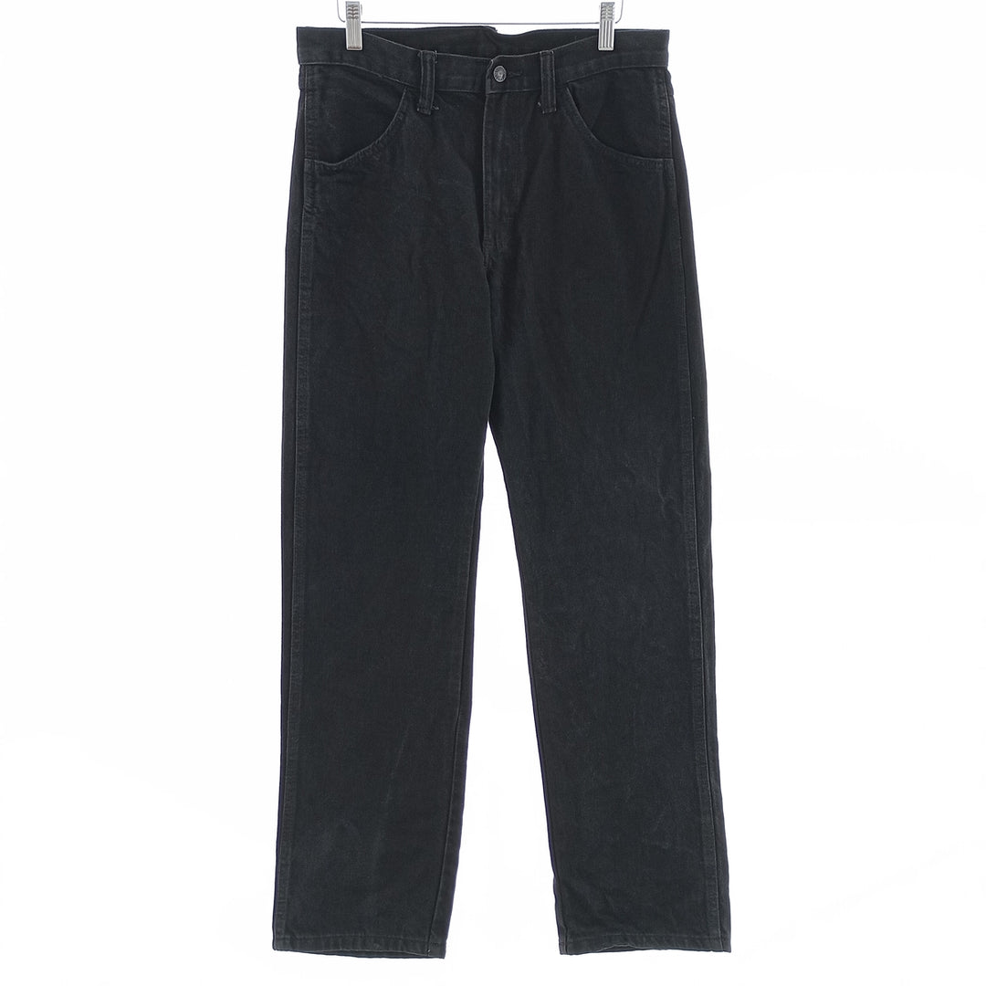Rustler Black Denim Straight Denim Pants for Men, W32 equivalent cotton black type Vintage Second Hand