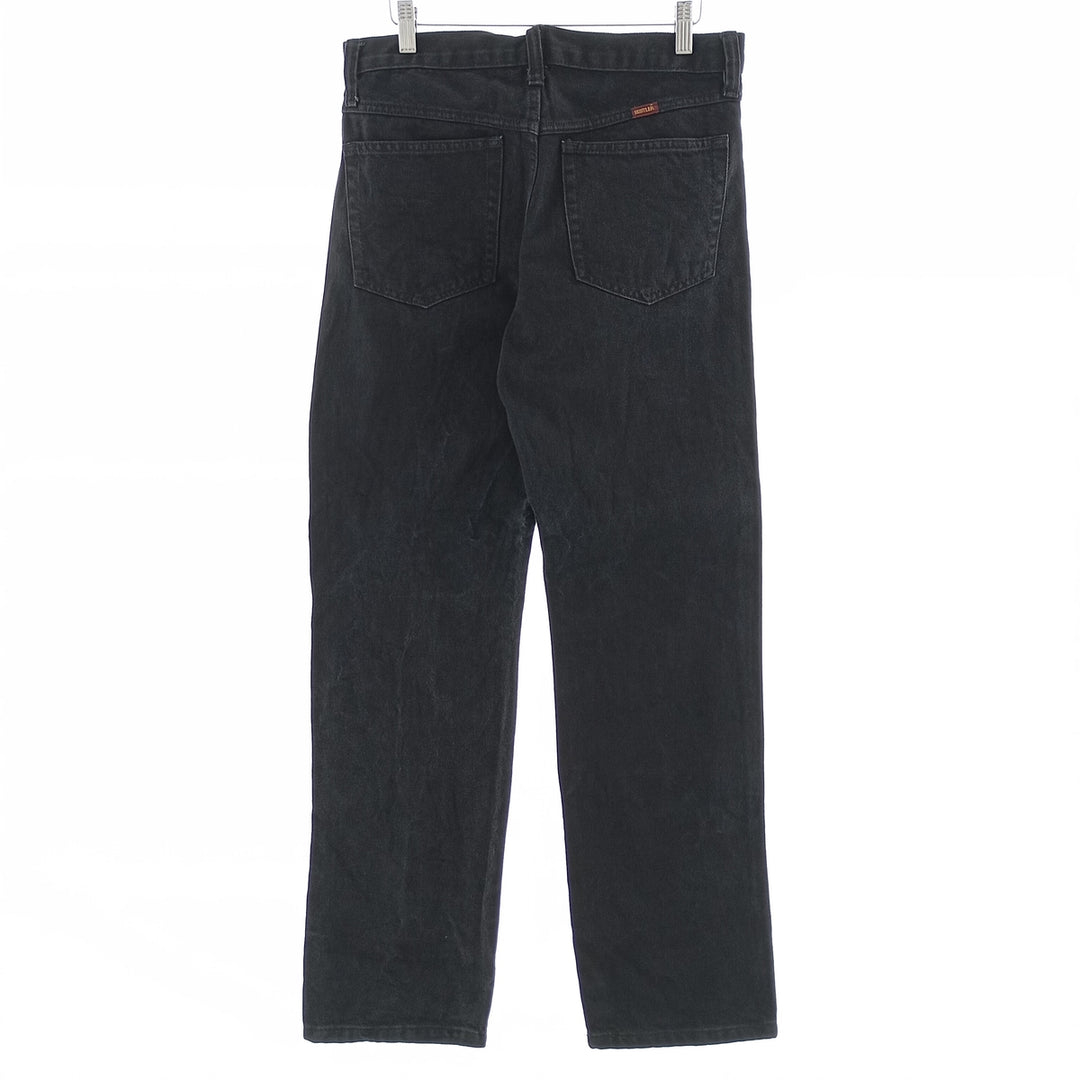 Rustler Black Denim Straight Denim Pants for Men, W32 equivalent cotton black type Vintage Second Hand