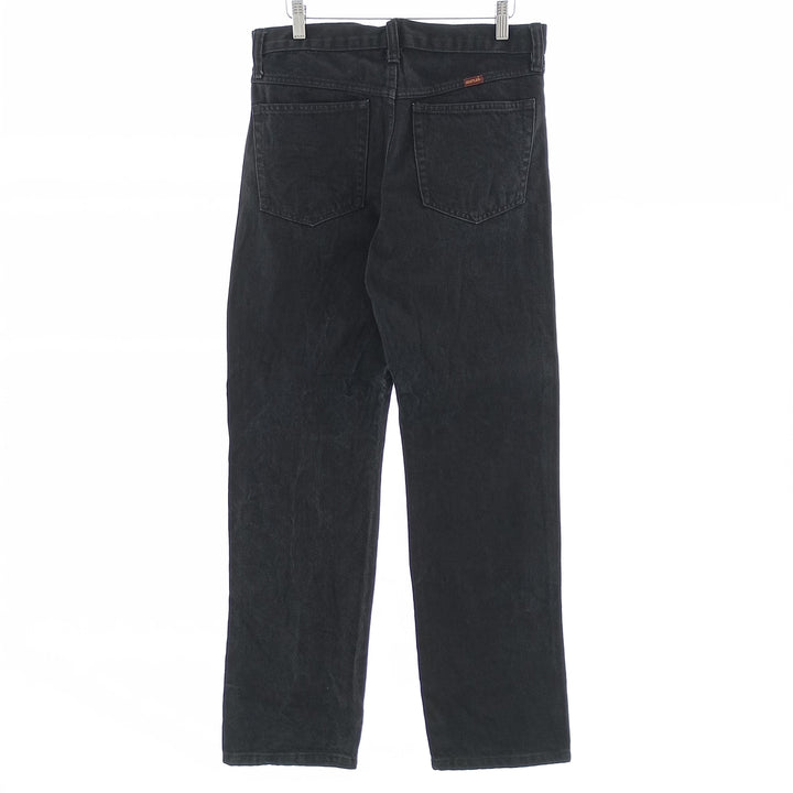 Rustler Black Denim Straight Denim Pants for Men, W32 equivalent cotton black type Vintage Second Hand