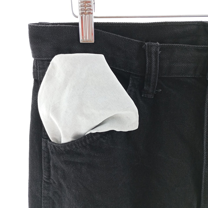 Rustler Black Denim Straight Denim Pants for Men, W32 equivalent cotton black type Vintage Second Hand