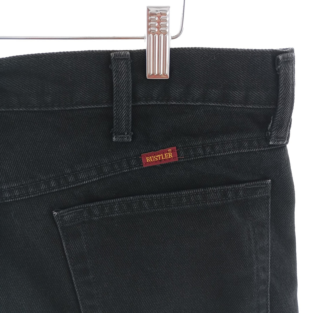 Rustler Black Denim Straight Denim Pants for Men, W37 cotton black type Vintage Second Hand