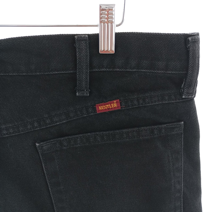 Rustler Black Denim Straight Denim Pants for Men, W37 cotton black type Vintage Second Hand