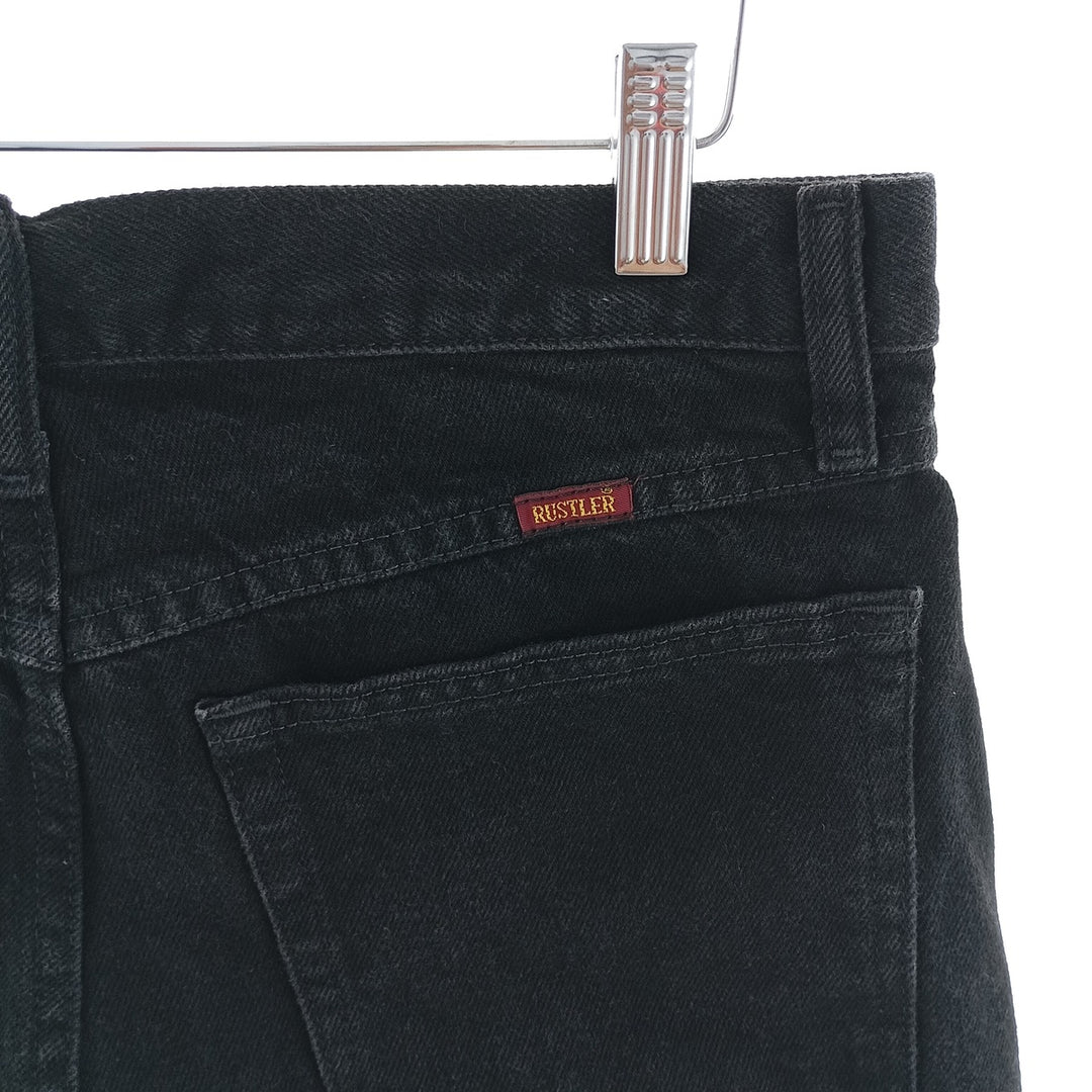Rustler Black Denim Straight Denim Pants for Men, W31 equivalent cotton black type Vintage Second Hand