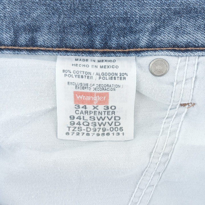 00'S Wrangler CARPENTER denim painter pants for men, equivalent to W34 cotton blue type Vintage Second Hand