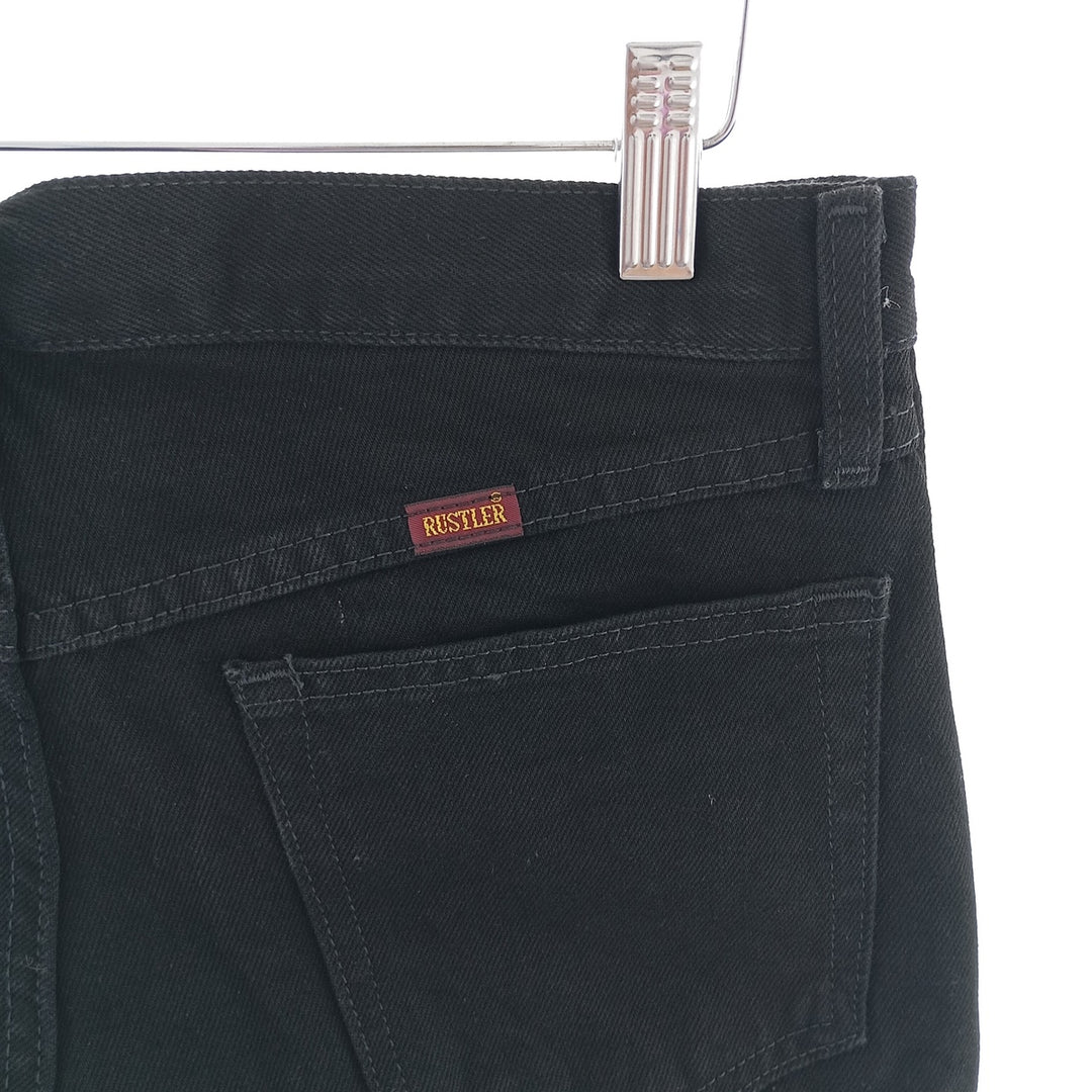Rustler Black Denim Straight Denim Pants for Men, W31 equivalent cotton black type Vintage Second Hand