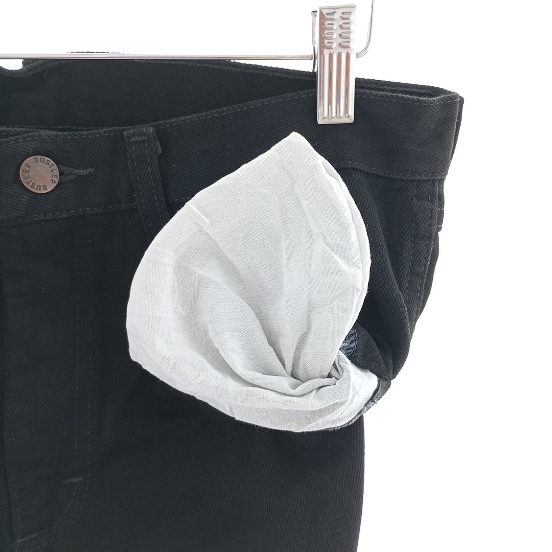 Rustler Black Denim Straight Denim Pants for Men, W31 equivalent cotton black type Vintage Second Hand