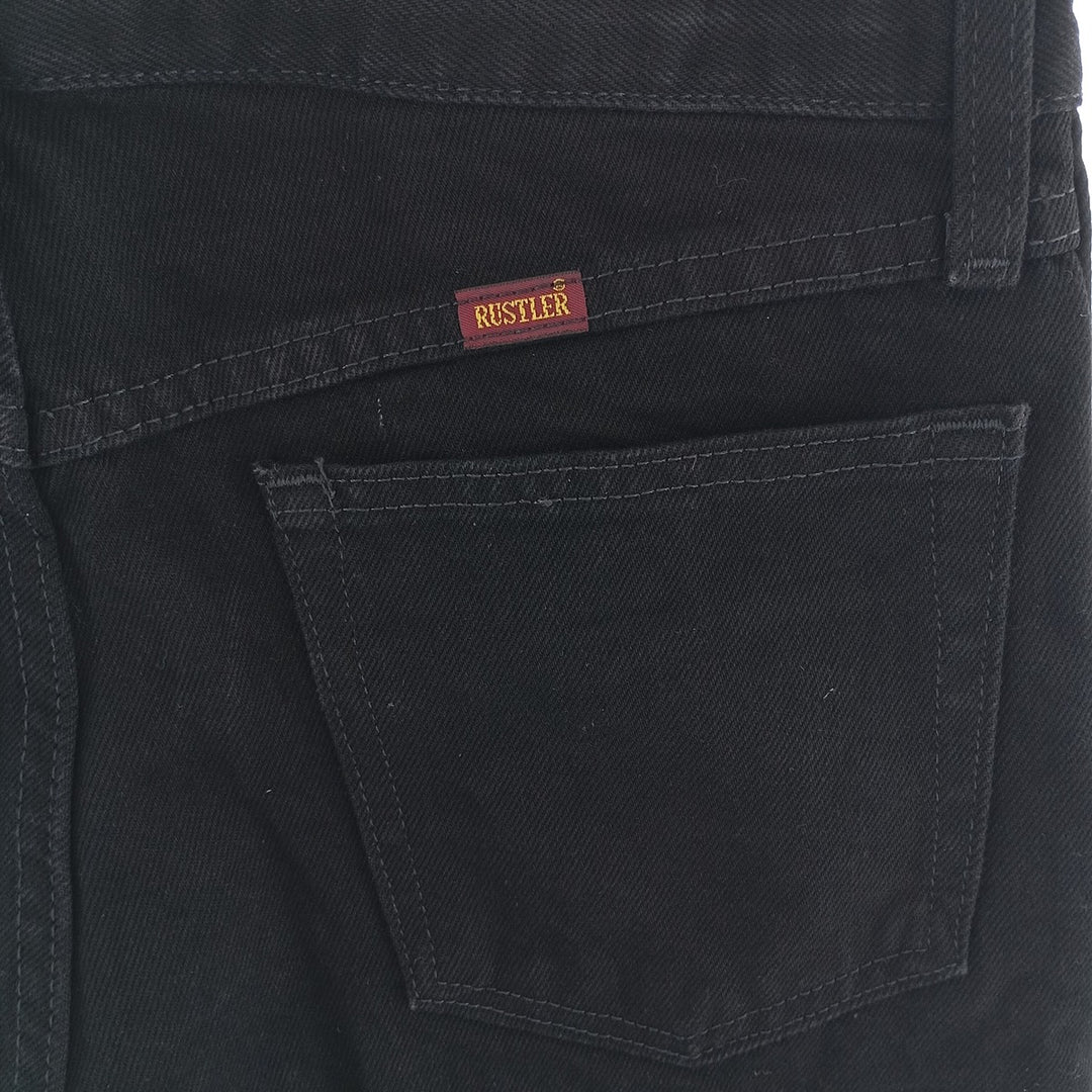 Rustler Black Denim Straight Denim Pants for Men, W31 equivalent cotton black type Vintage Second Hand