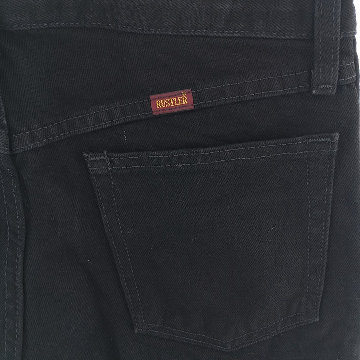 Rustler Black Denim Straight Denim Pants for Men, W31 equivalent cotton black type Vintage Second Hand
