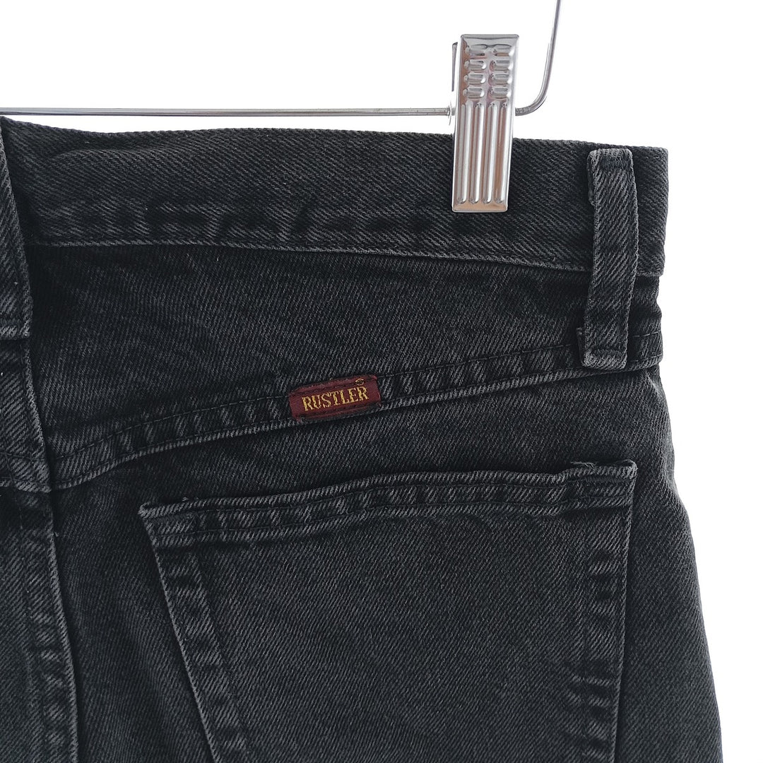RUSTLER Men's Black Denim Tapered Denim Pants (W30 equivalent) cotton black type Vintage Second Hand