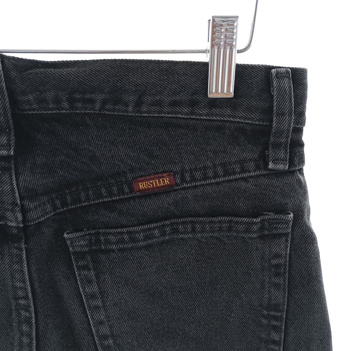 RUSTLER Men's Black Denim Tapered Denim Pants (W30 equivalent) cotton black type Vintage Second Hand