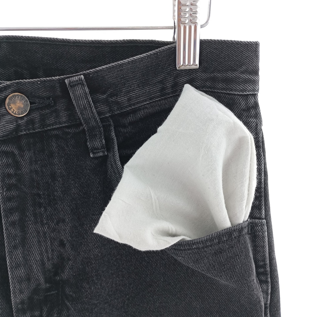 RUSTLER Men's Black Denim Tapered Denim Pants (W30 equivalent) cotton black type Vintage Second Hand