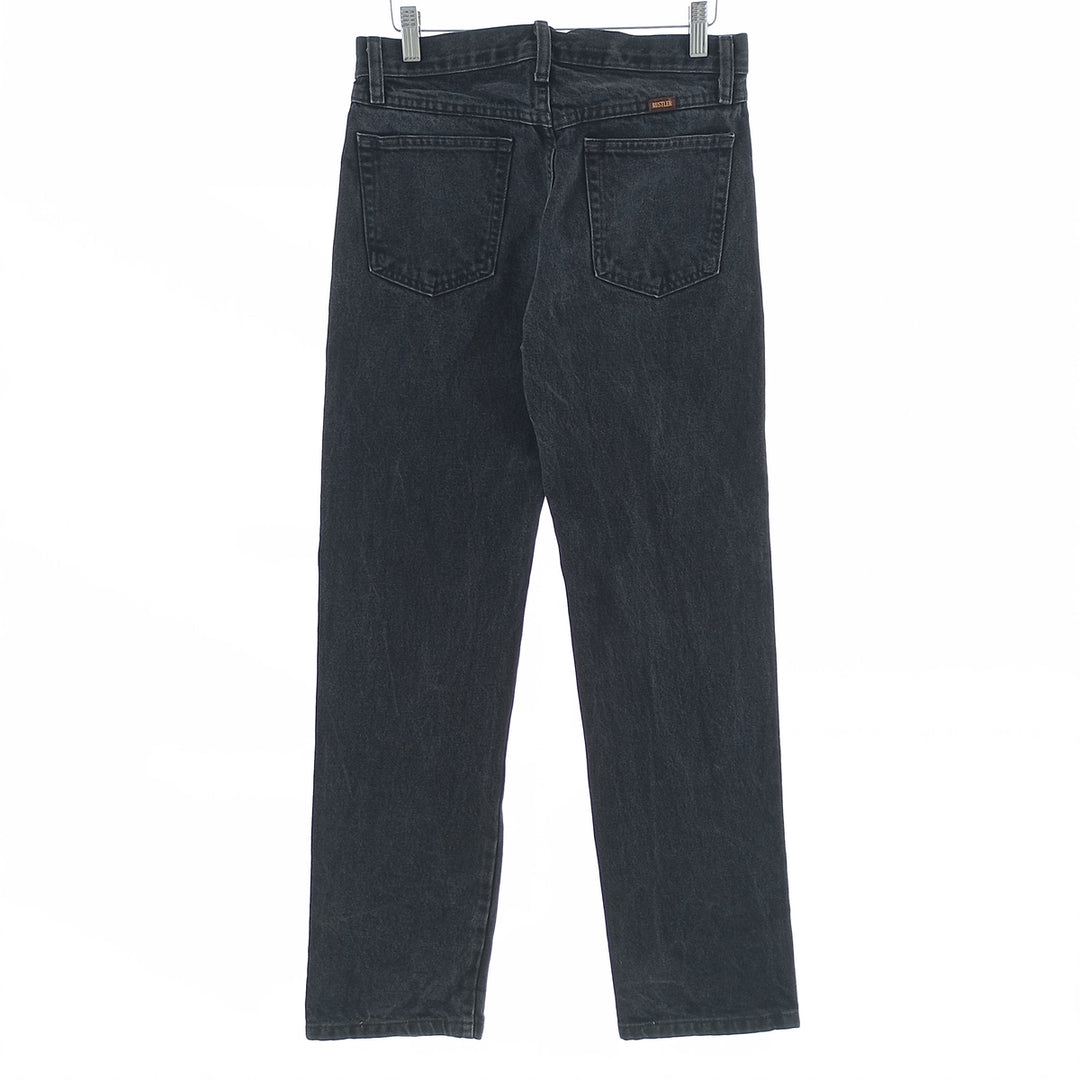 RUSTLER Men's Black Denim Tapered Denim Pants (W30 equivalent) cotton black type Vintage Second Hand