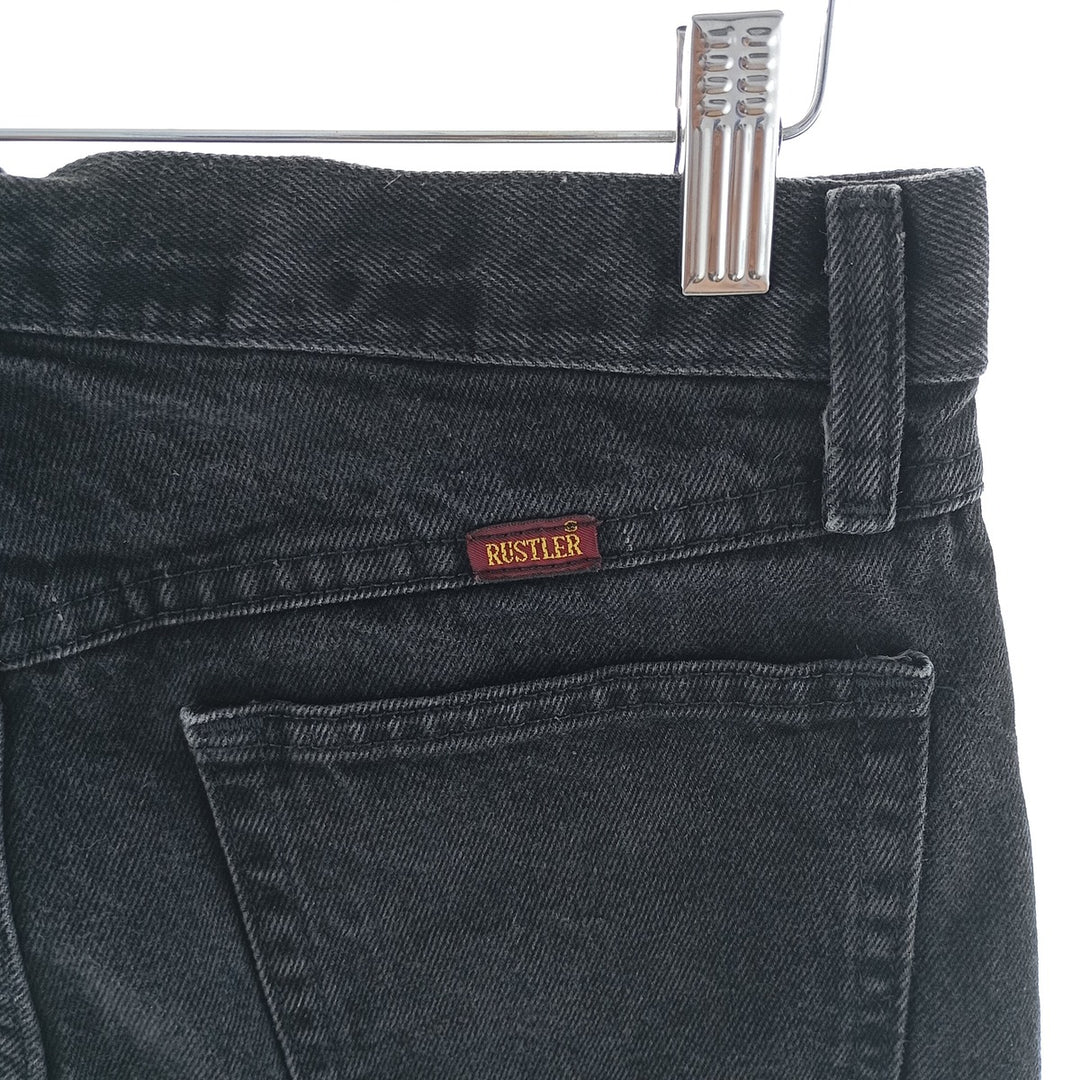 RUSTLER Men's Black Denim Tapered Denim Pants (W30 equivalent) cotton black type Vintage Second Hand