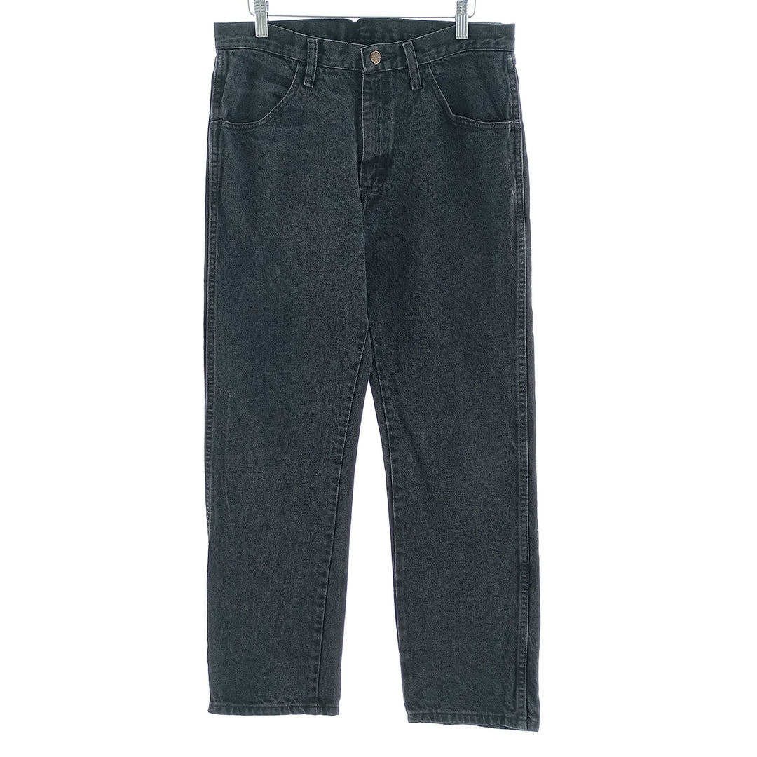 Rustler Black Denim Straight Denim Pants for Men, W32 equivalent cotton black type Vintage Second Hand